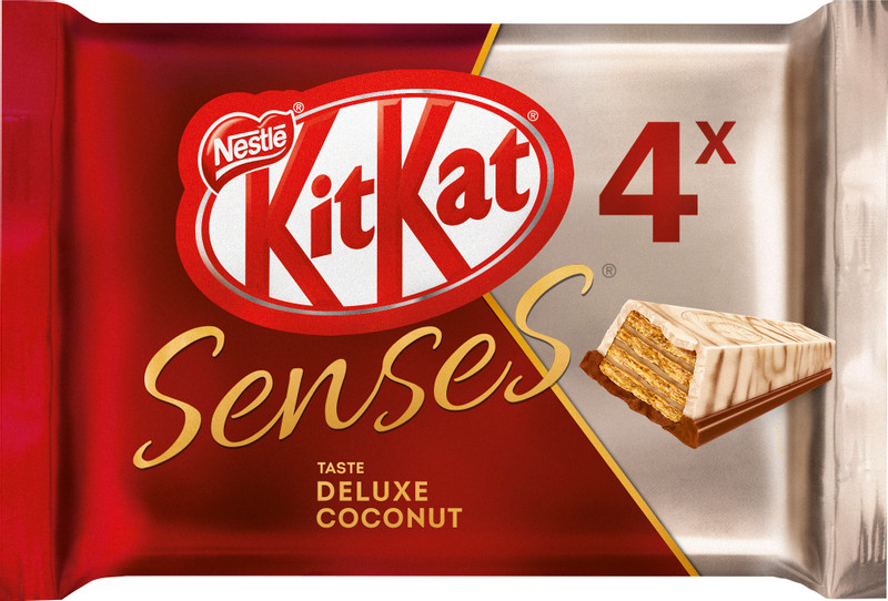 Шоколад белый Kit-Kat Senses taste deluxe coconut с кокосом и с миндалём с хрустящей вафлей, 116г