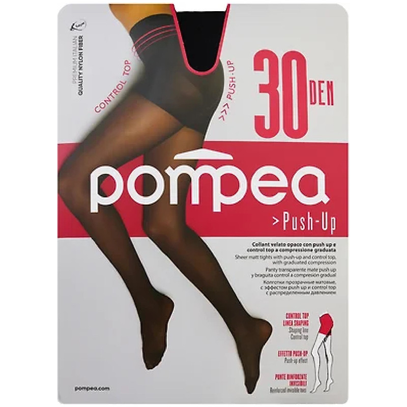 Колготки Pompea CL Push Up 30 женские черные, размер 3-M