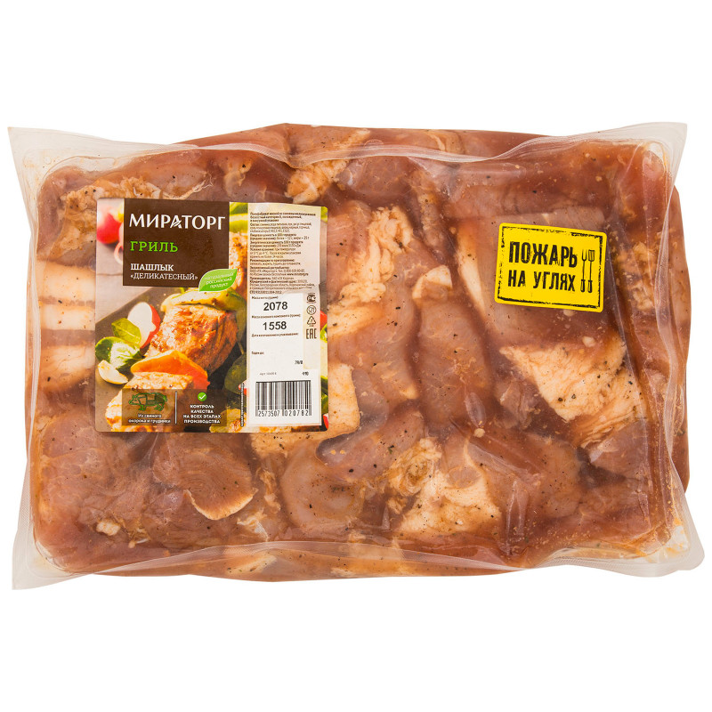 Шашлык свиной Мираторг деликатесный свежий охлаждённый — фото 1