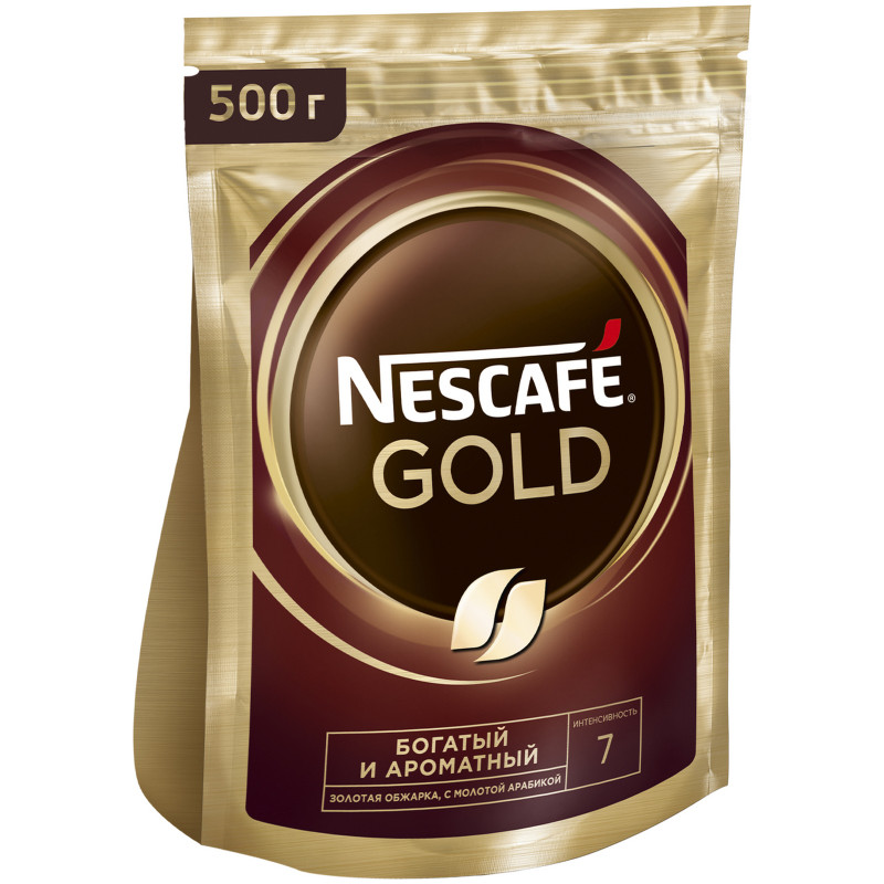 Кофе Nescafé Gold натуральный растворимый с добавлением молотого, 500г — фото 2