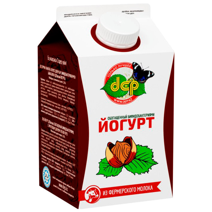 Йогурт DEP Деповский с фруктовым джемом лесной орех 1.5%, 500мл