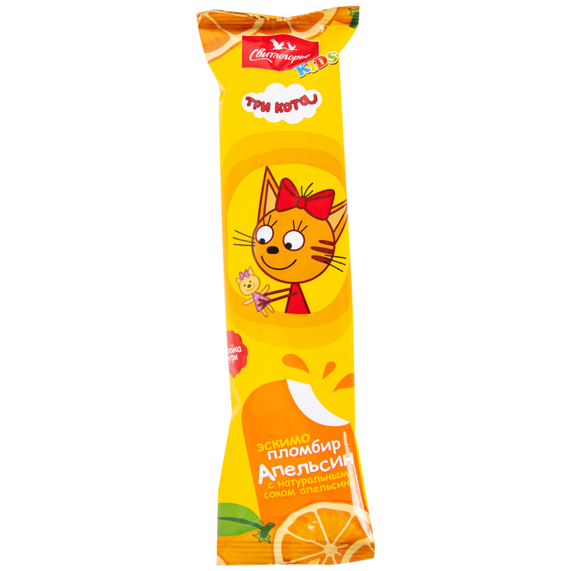 Эскимо Свитлогорье Три кота ванильно в апельсиновой желейной оболочке 15%, 80г