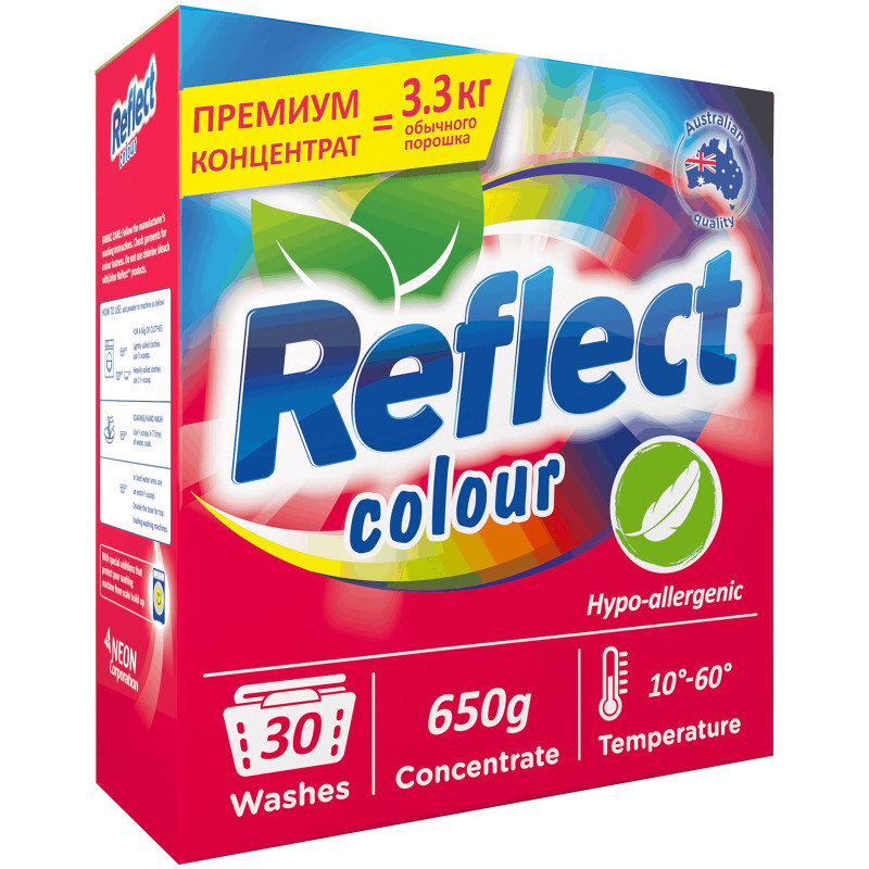 Порошок Reflect Color стиральный для цветного белья концентрированный, 650г — фото 1
