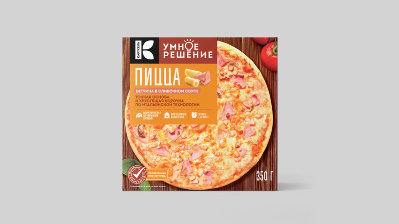 Пицца Умное Решение с ветчиной в сливочном соусе, 350г — фото 1