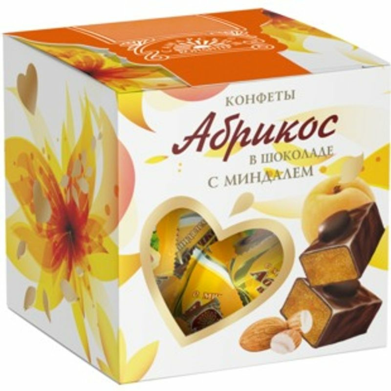 Конфеты Самарский Кондитер Абрикос в шоколаде с миндалём, 205г