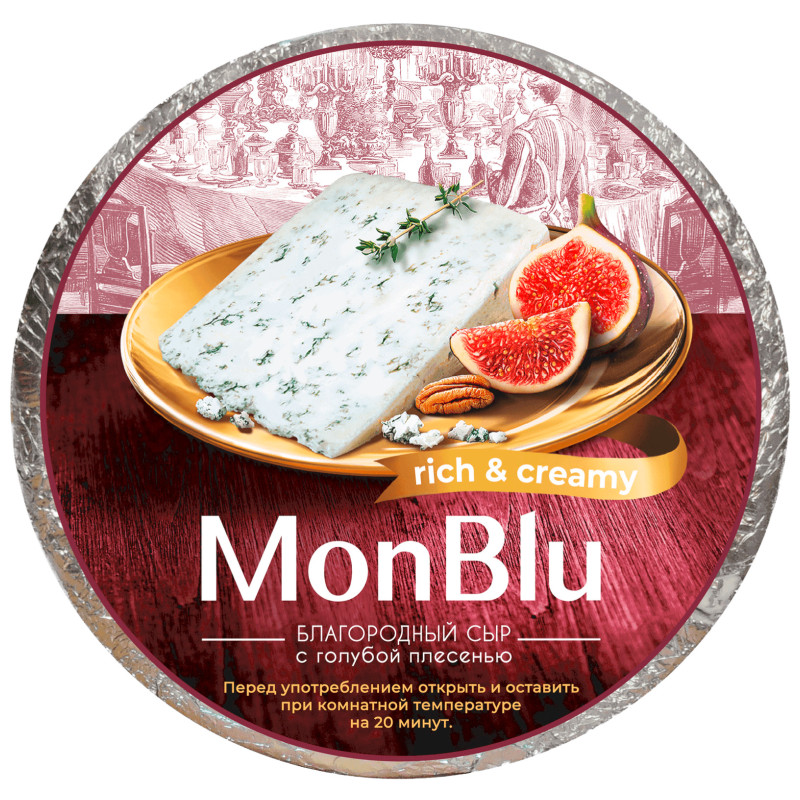 Сыр Monblu сливочный с голубой благородной плесенью 60% — фото 1