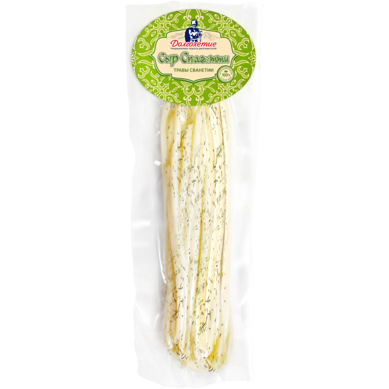 Сыр Долголетие спагетти слоистый с травами сванетии 45%, 70г