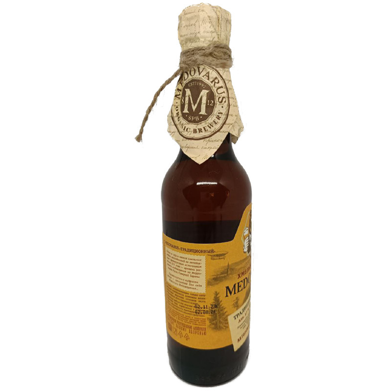 Медовуха Medovarus Хмельной мёд Традиционный непастеризованная фильтрованная 5.7%, 330мл — фото 2