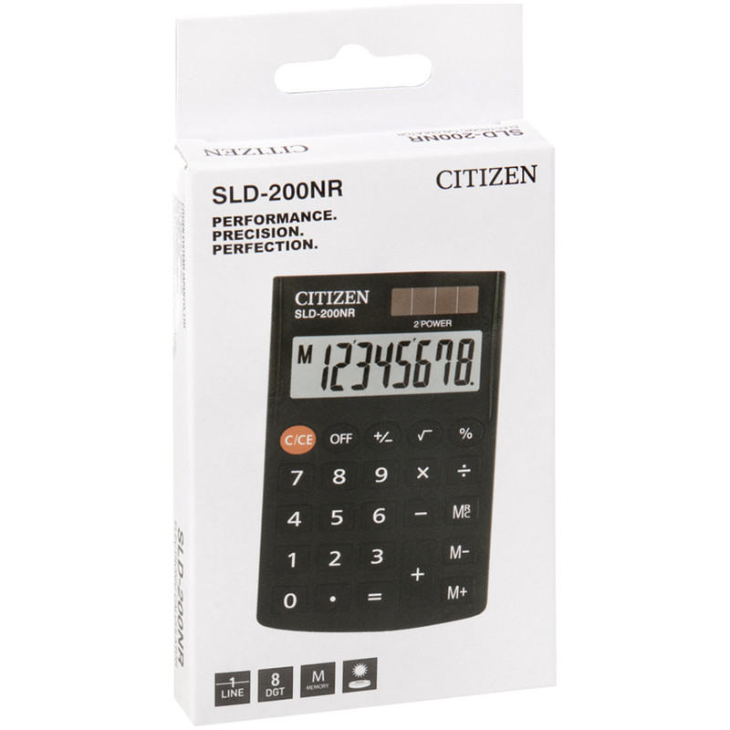 Калькулятор карманный Citizen SLD-200NR черный, 62*98*10 мм — фото 4
