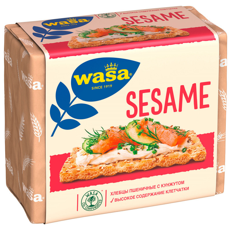 Хлебцы Wasa Sesame пшеничные с посыпкой из жареного кунжута, 200г — фото 2