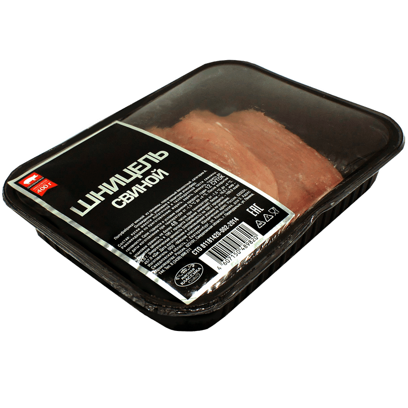 Шницель свиной Мясная Классика бескостный категория А охлаждённый, 400г