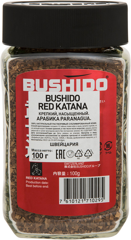 Кофе Bushido Red Katana натуральный растворимый сублимированный, 100г — фото 2