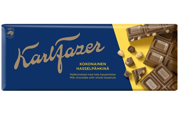 Шоколад молочный Fazer Karl Fazer с цельным фундуком, 200г