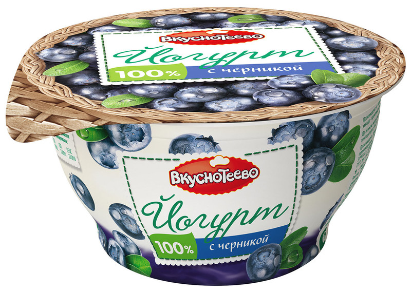 Йогурт Вкуснотеево с черникой 3.5%, 140г
