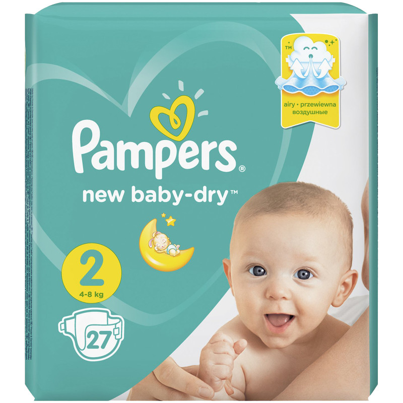 Подгузники Pampers New Baby Dry 4-8кг, 27шт — фото 1