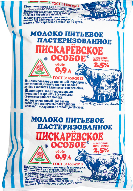 Молоко Пискаревский Особое пастеризованное 2.5%, 900мл