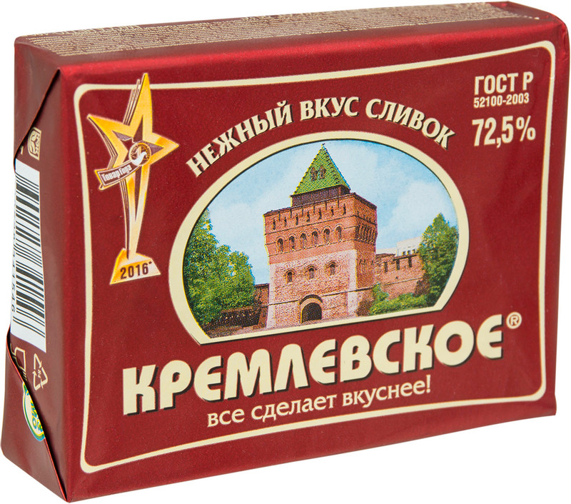 Спред растительно-сливочный Кремлевское со вкусом сливок 72.5% - купить с доставкой в Москве в Перекрёстке