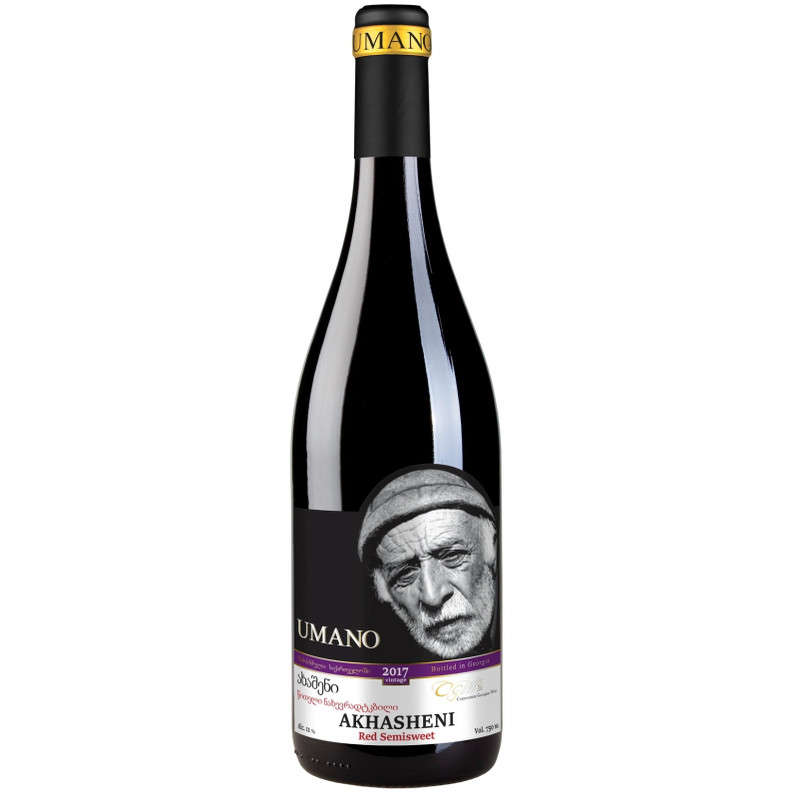 Вино Umano Akhasheni красное полусладкое 11,5 %, 750мл