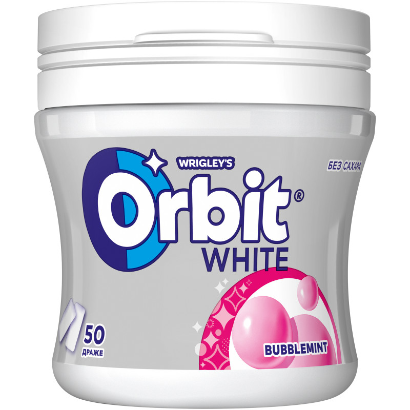 Жевательная резинка Orbit White Bubblemint без сахара, 5х13.6г — фото 1