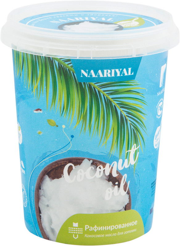 Масло кокосовое Naariyal рафинированное дезодорированное отбелённое, 500мл — фото 1