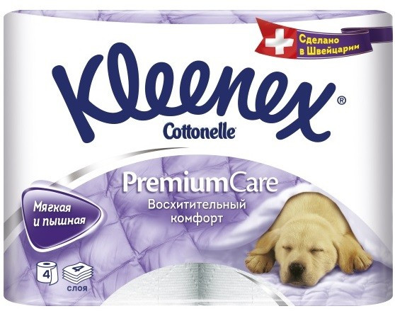 Туалетная бумага Kleenex Premium Care 4 слоя, 4шт — фото 2
