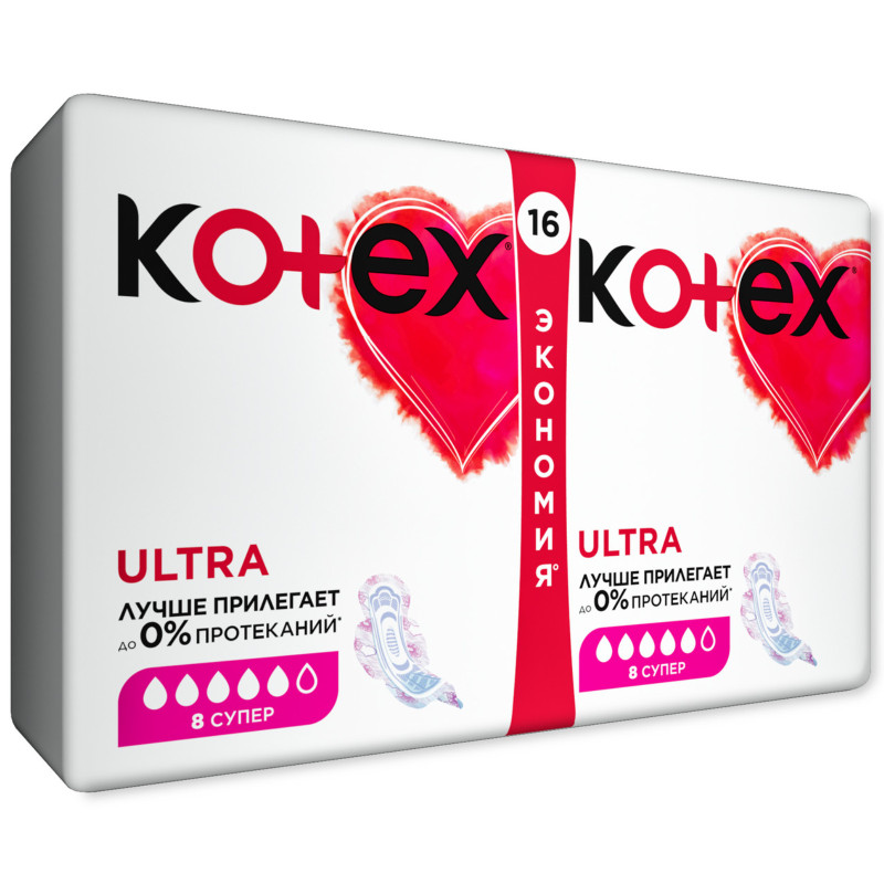 Прокладки Kotex Ultra dry супер, 16шт — фото 1