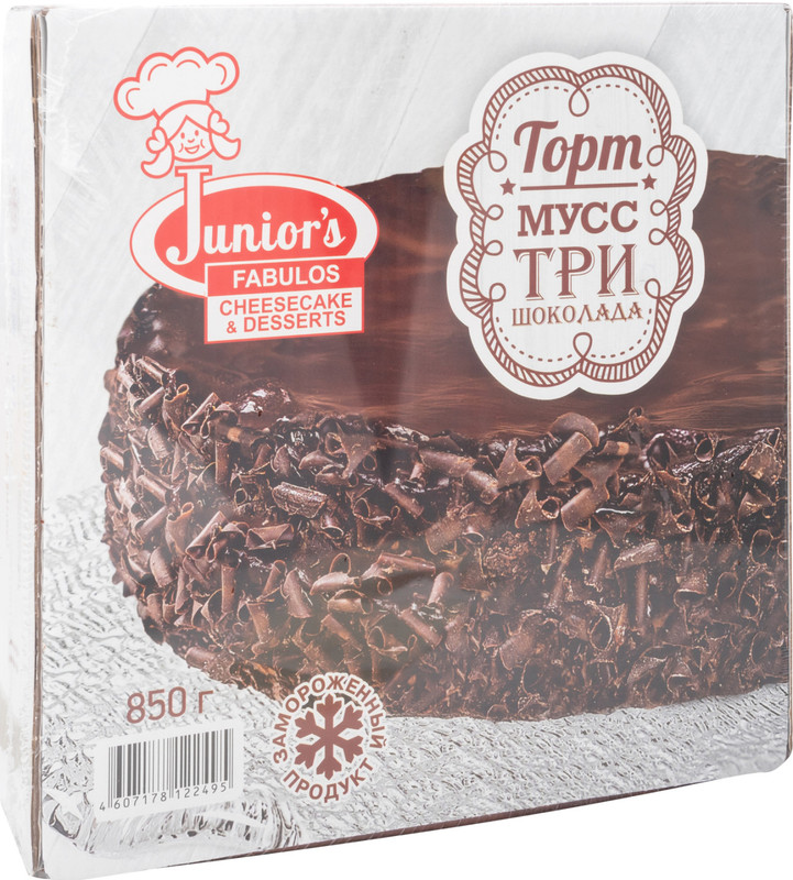 Торт Juniors Мусс Три шоколада замороженный, 850г — фото 2