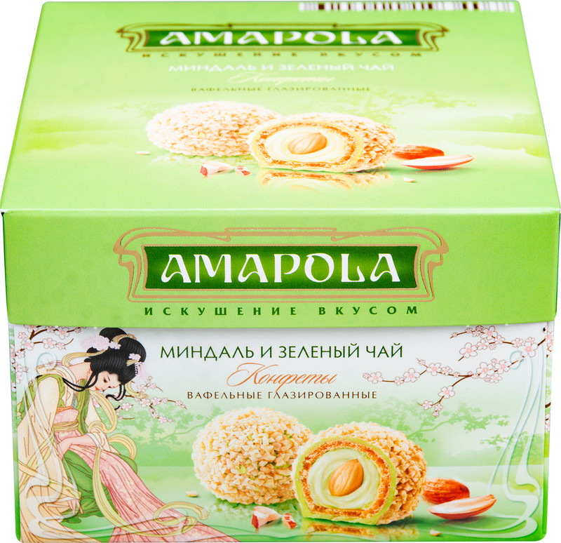 Конфеты Amapola Миндаль и Зеленый чай, 100г — фото 1