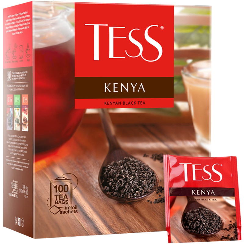 Чай Tess Кения чёрный пакетированный, 100х2г — фото 1