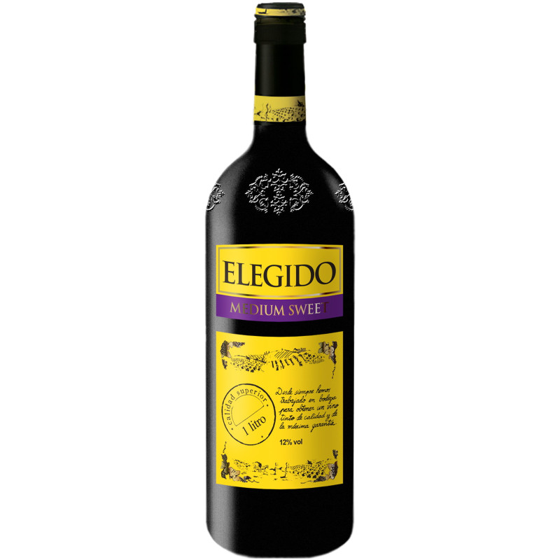 Вино Elegido Tinto красное полусладкое 12%, 1л