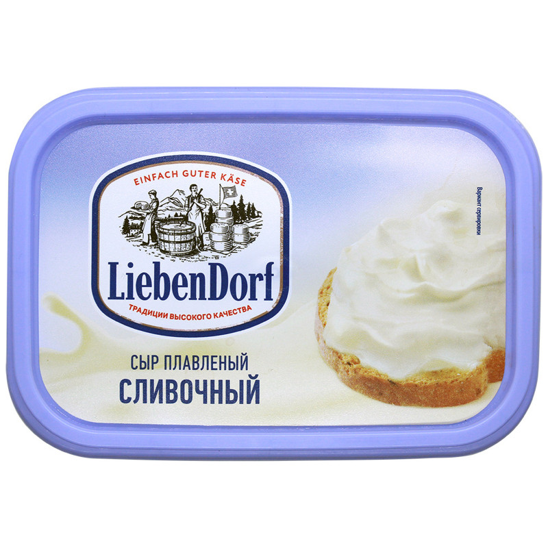 Сыр плавленый Liebendorf Сливочный пастеризованный 55%, 400г — фото 1