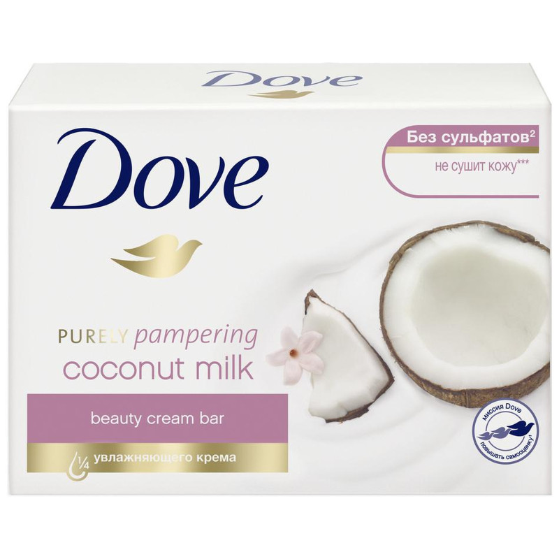 Крем-мыло Dove кокосовое молочко и лепестки жасмина бессульфатное, 135г — фото 2