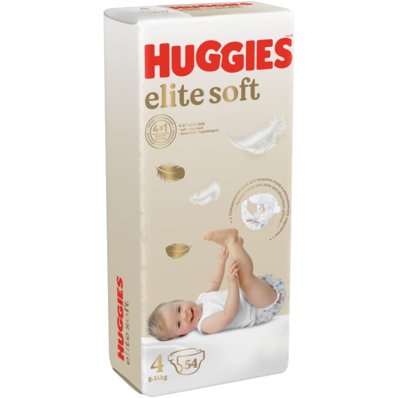 Подгузники Huggies elite soft детские одноразовые размер 4, 54шт — фото 1
