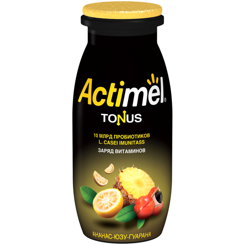 Напиток кисломолочный Актимель ананас-юзу-гуарана 2.5%, 100мл