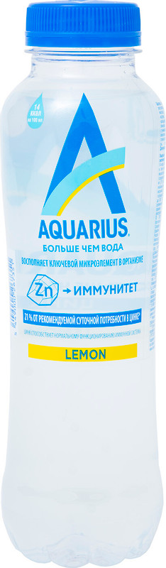 Вода Aquarius лимон с цинком негазированная, 400мл — фото 2