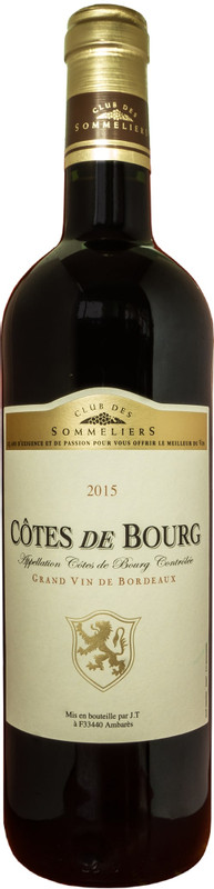 Вино Club Des Sommeliers Cotes De Bourg красное сухое, 750мл