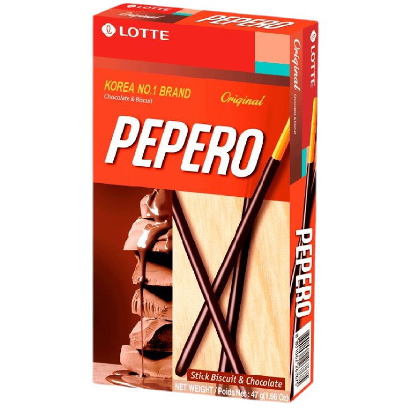 Соломка Lotte Pepero Классическая с шоколадной глазурью, 47г