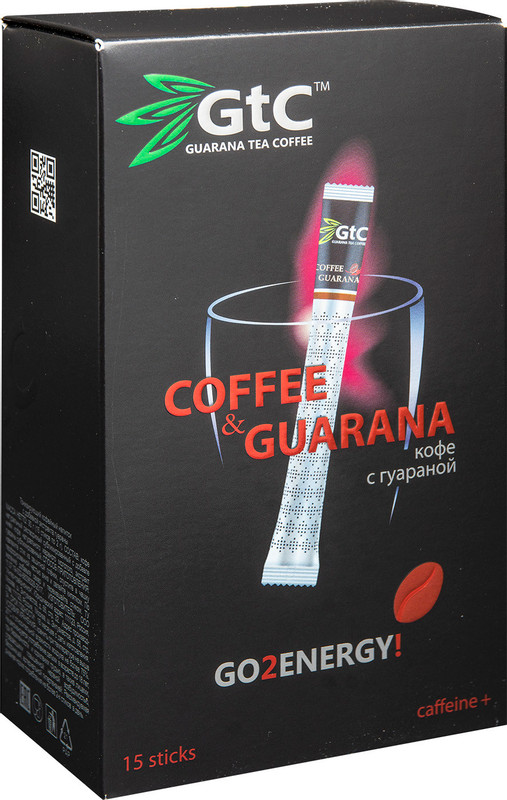 Напиток кофейный GTC Coffee&Guarana растворимый с гуараной, 15x2г