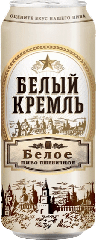 Пиво Белый Кремль светлое нефильтрованное 5.5%, 450мл