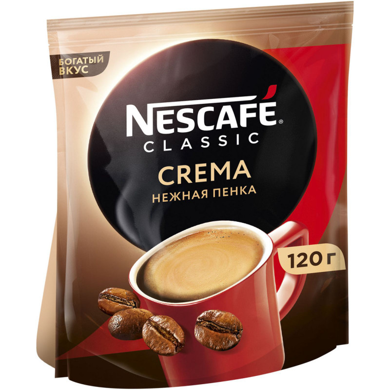 Кофе Nescafe Classic Crema натуральный растворимый порошковый,120г — фото 2