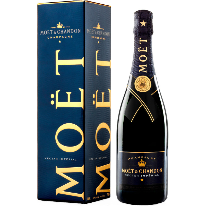 Шампанское Moët & Chandon Нектар Империаль белое полусухое 12% в подарочной упаковке, 750мл