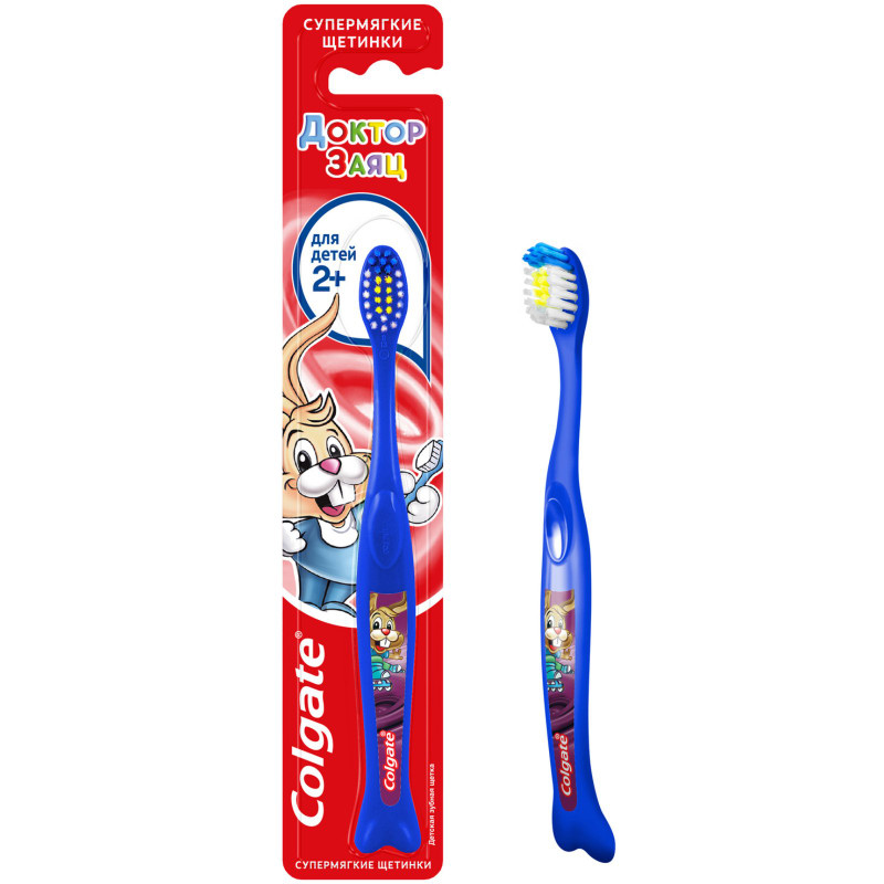 Зубная щётка Colgate Доктор Заяц для детей 2+ супермягкая в ассортименте — фото 3