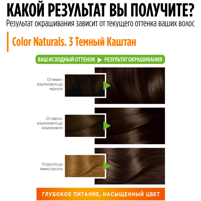 Краска для волос Garnier Color Naturals тёмный каштан 3 — фото 4