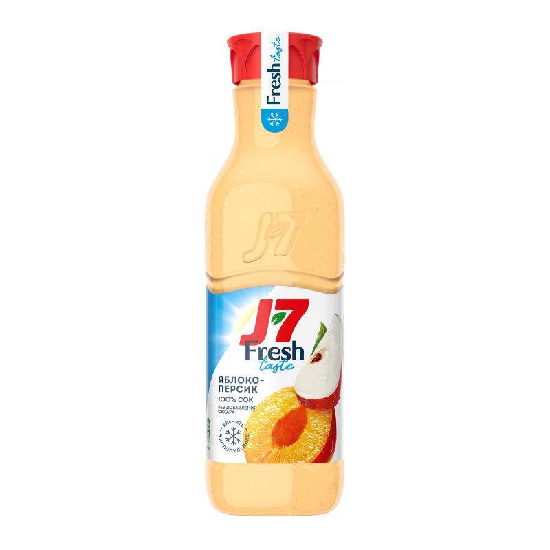 Сок J7 Fresh Taste Яблоко-Персик с мякотью, 850мл — фото 1