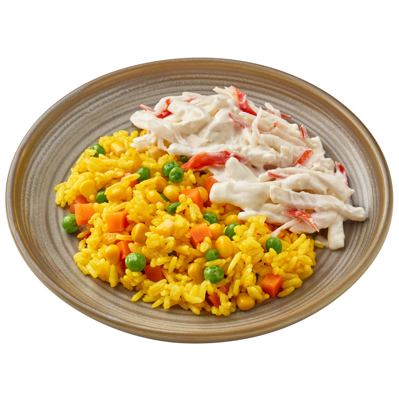Кальмар в сливках и рис с овощами Шеф Перекрёсток, 250г — фото 1