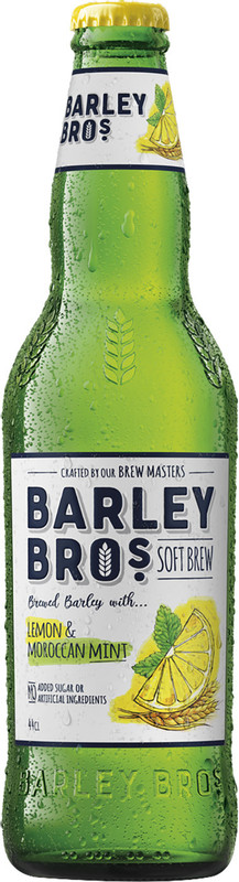 Напиток безалкогольный Barley Bros лимон-марокканская мята газированный, 440мл