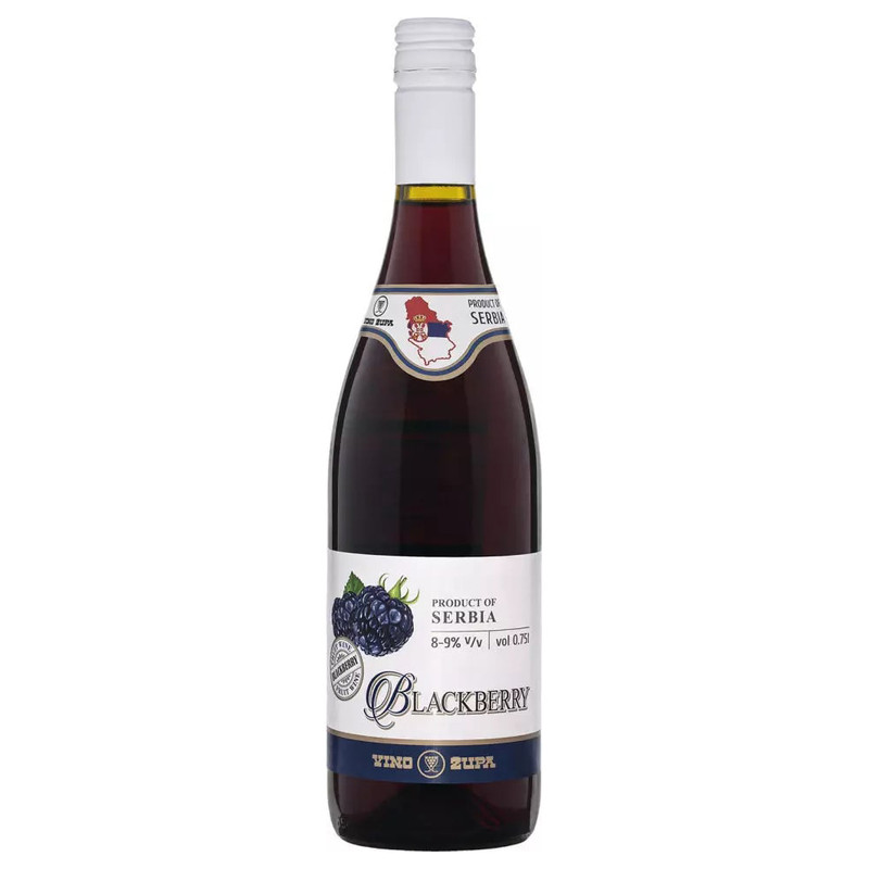 Вино плодовое Vino Zupa Ежевика красное полусладкое 8-9%, 750мл