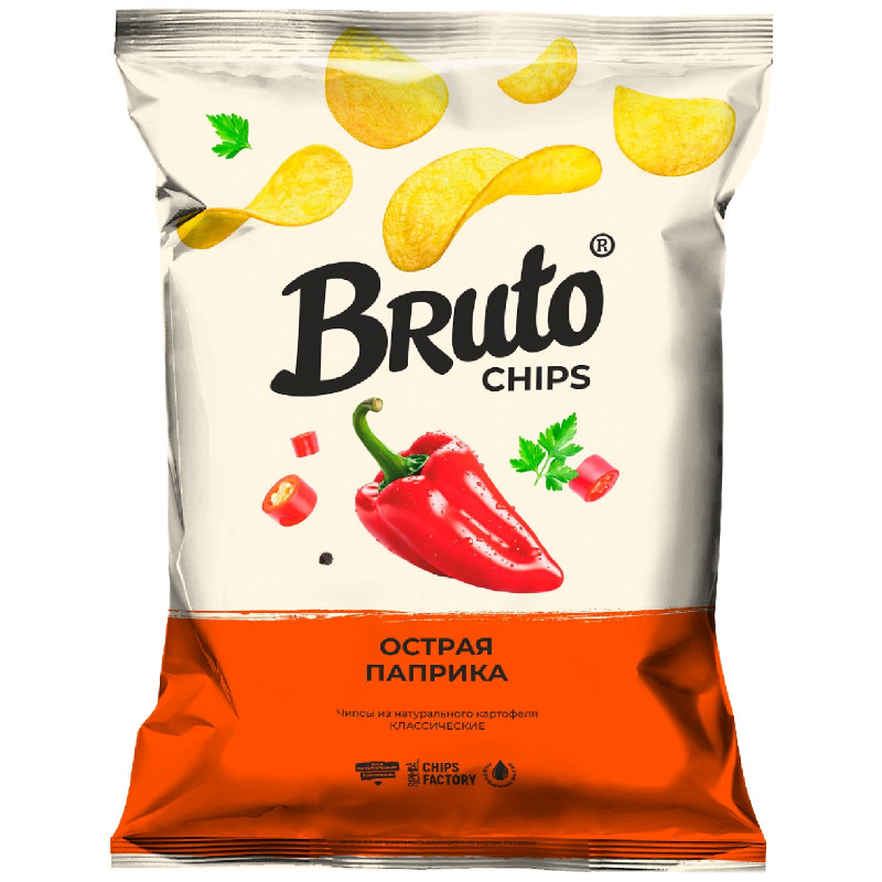 Чипсы Bruto из натурального картофеля со вкусом паприки, 120г