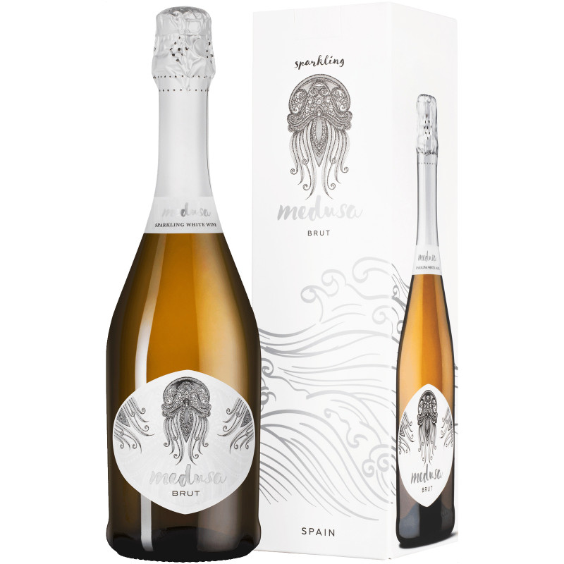 Вино игристое Medusa белое брют подарочная упаковка, 750мл — фото 1