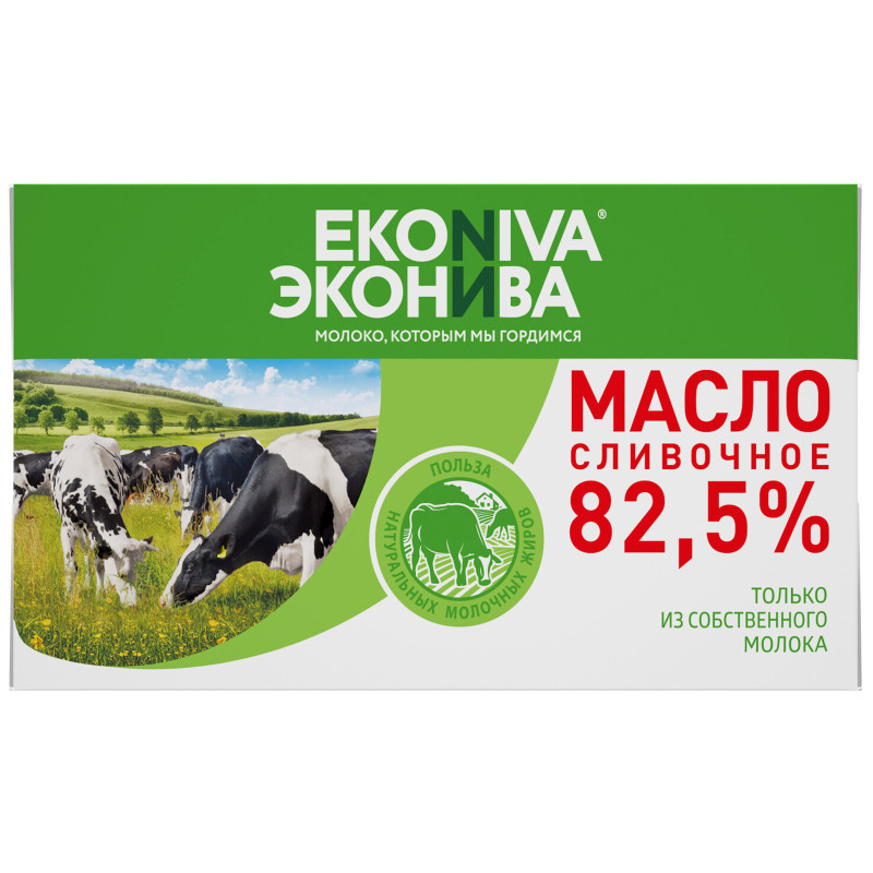 Масло сладкосливочное Ekoniva Традиционное 82.5%, 350г — фото 2